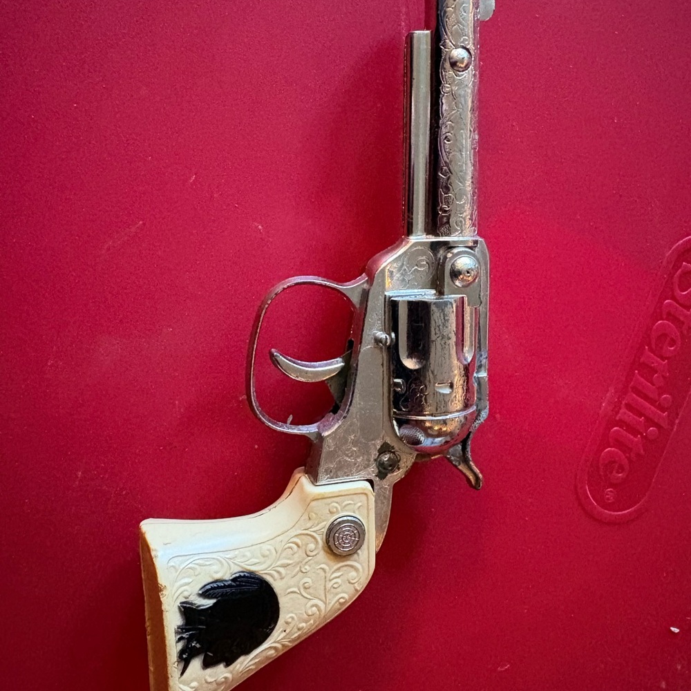 Silver Toy Revolver with Ivory Handle